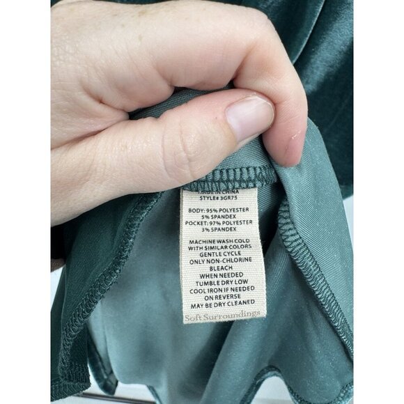 Soft Surrounding Velour Long Sleeve Mini Dress Women Petite Medium Green Holiday - Picture 5 of 7